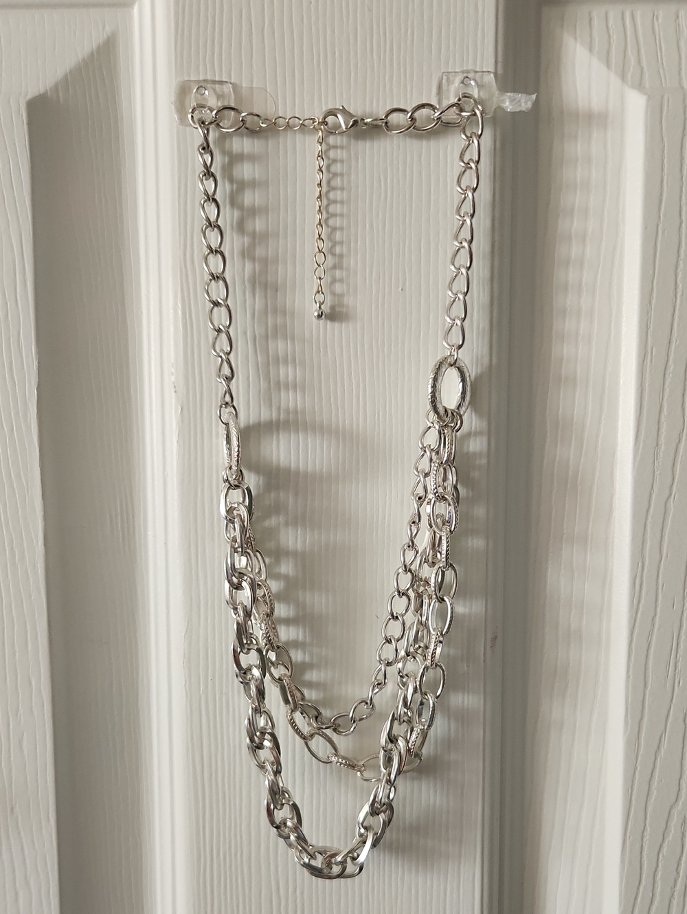 Layered Silver Chain Necklace - Women's Fashion Jewelry